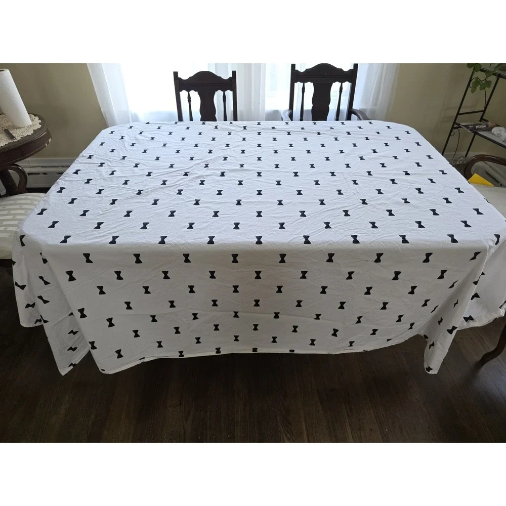 Pottery Barn Kids Teens Full Sheet Set Emily Meritt Bow Tie Bedding Cotton White